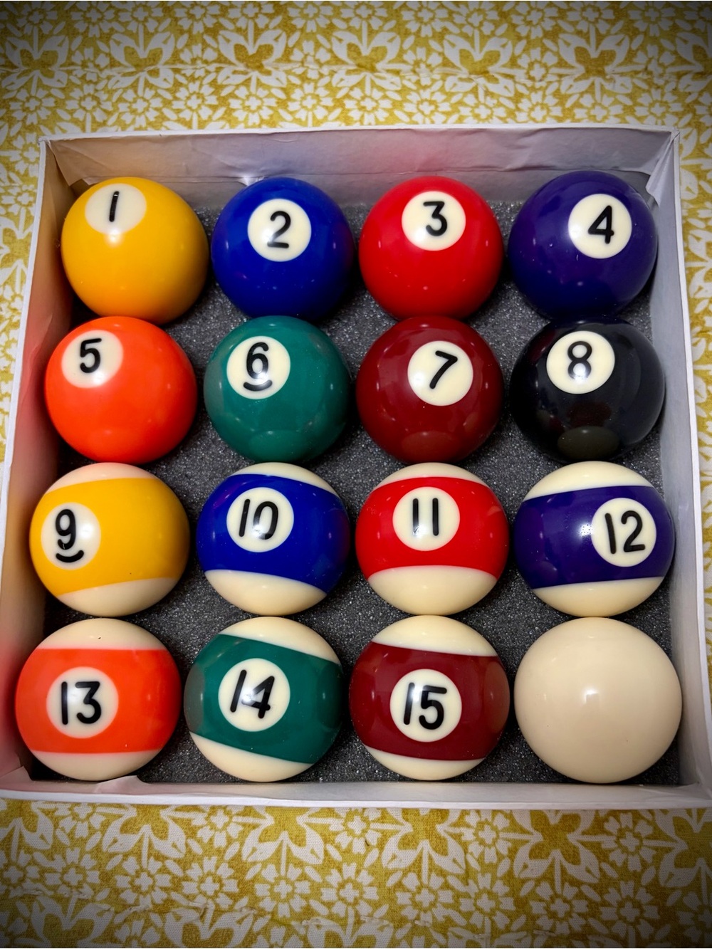 Vintage 1990’s Miniature Billiard Ball Set